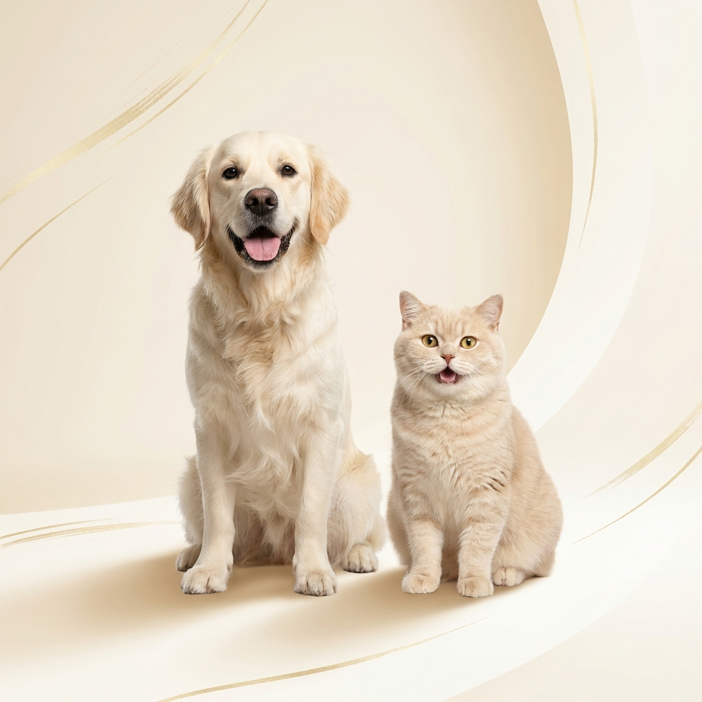 Joyful dog and cat with a warm gold accent – Petifo Sale