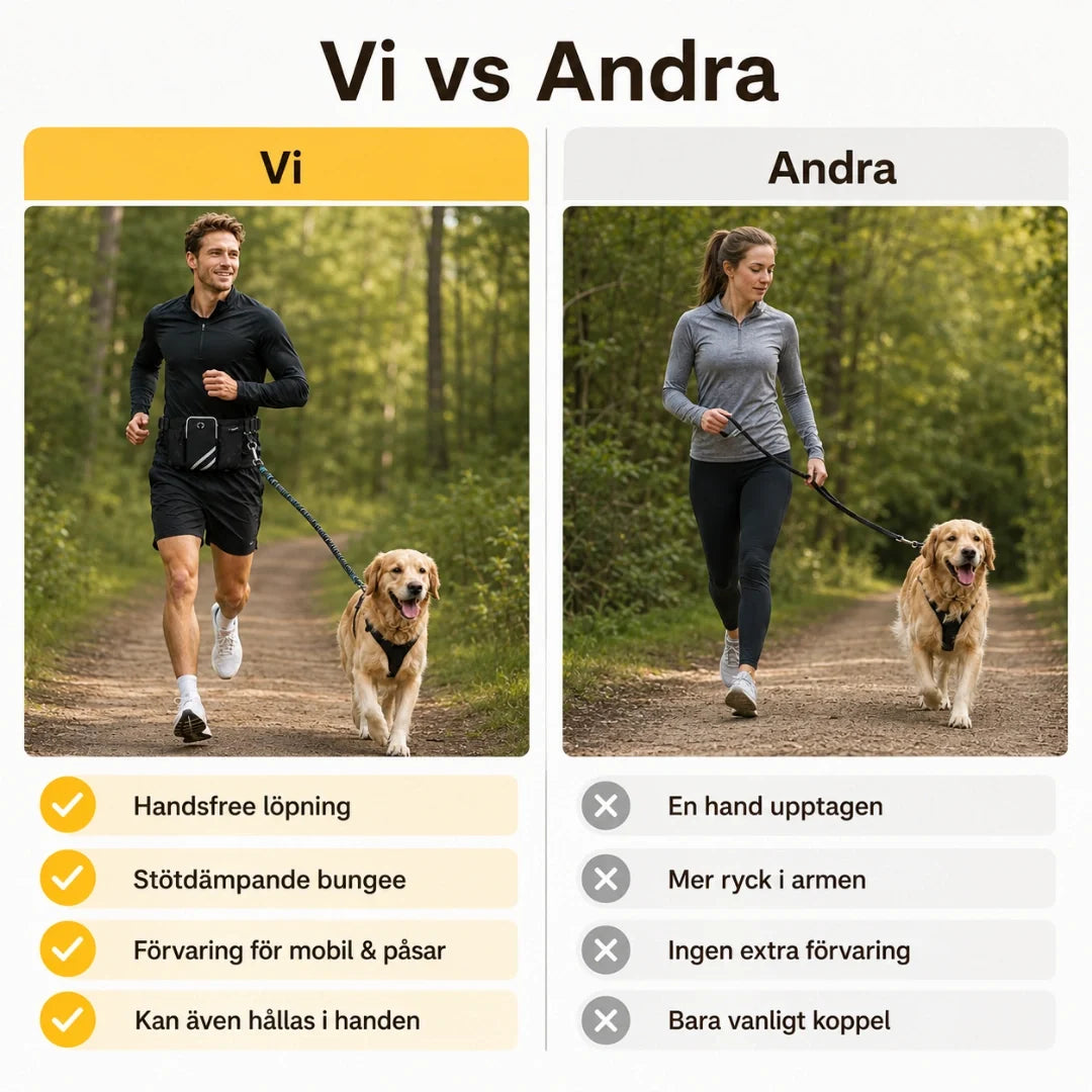 FreeRun Pro Training Lead with Waist Bag us vs others - Petifo
