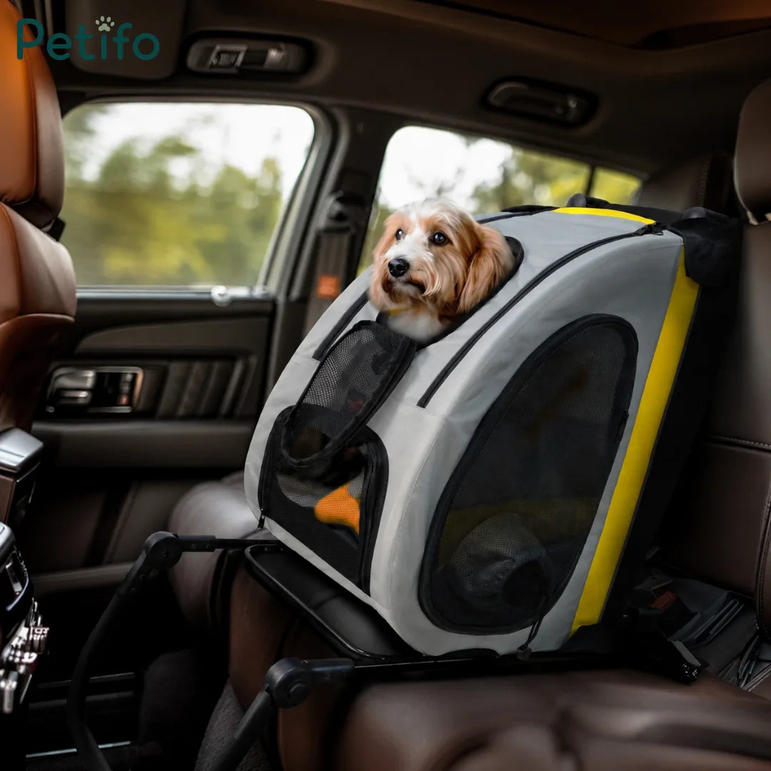 Poussette pour animaux de compagnie avec fixation pour voiture