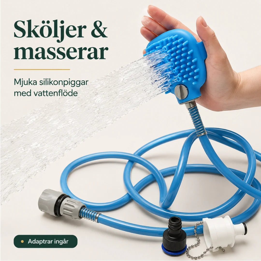 AquaGroomer Shower Glove with water connection massages - Petifo