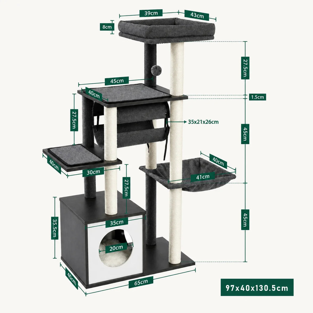 Cat Tree with Storage Cabinet - Petifo