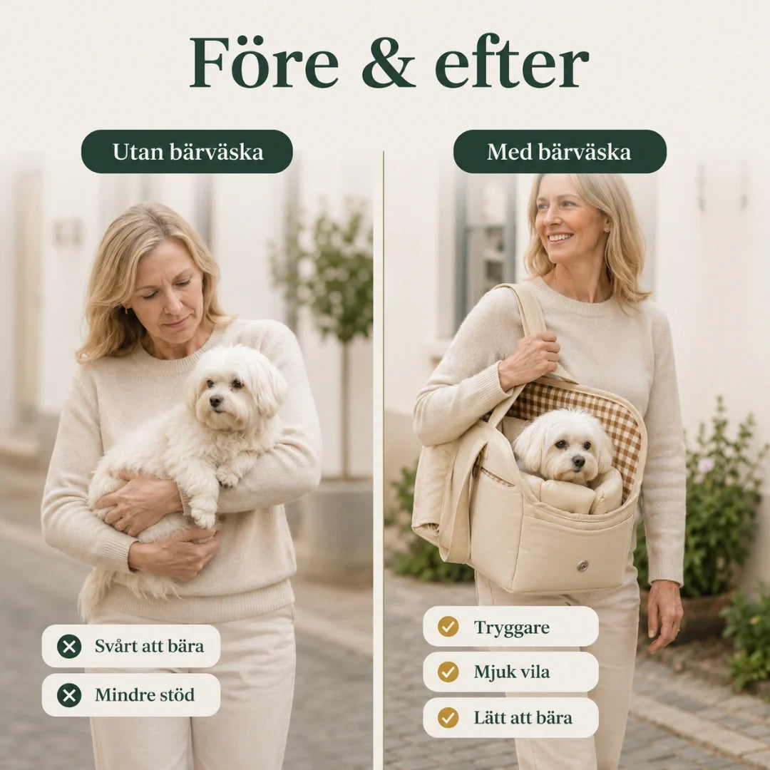 ComfyPaws Carry Bag vs after - Petifo