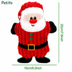 Santa plush dog toy with dimensions indicating a height of 20cm and a width of 16cm.