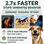 Infographic comparing anti-bark technology effectiveness against traditional bark collars.