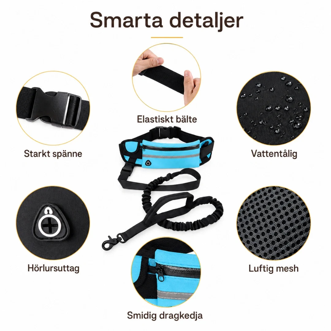 Flexura Dog Lead with waist bag details - Petifo