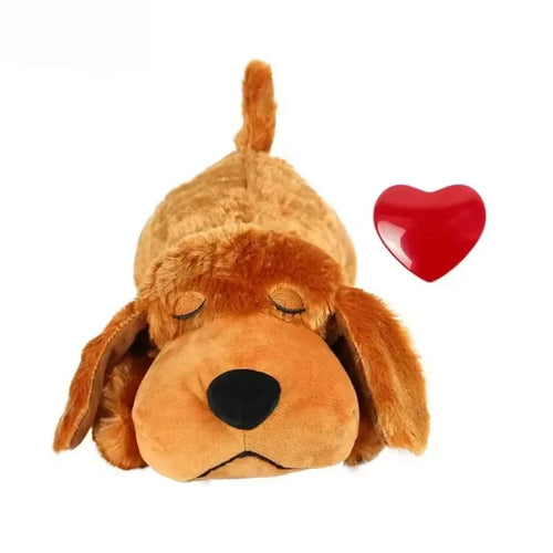 Calming dog toy with heartbeat Light brown dog - Petifo