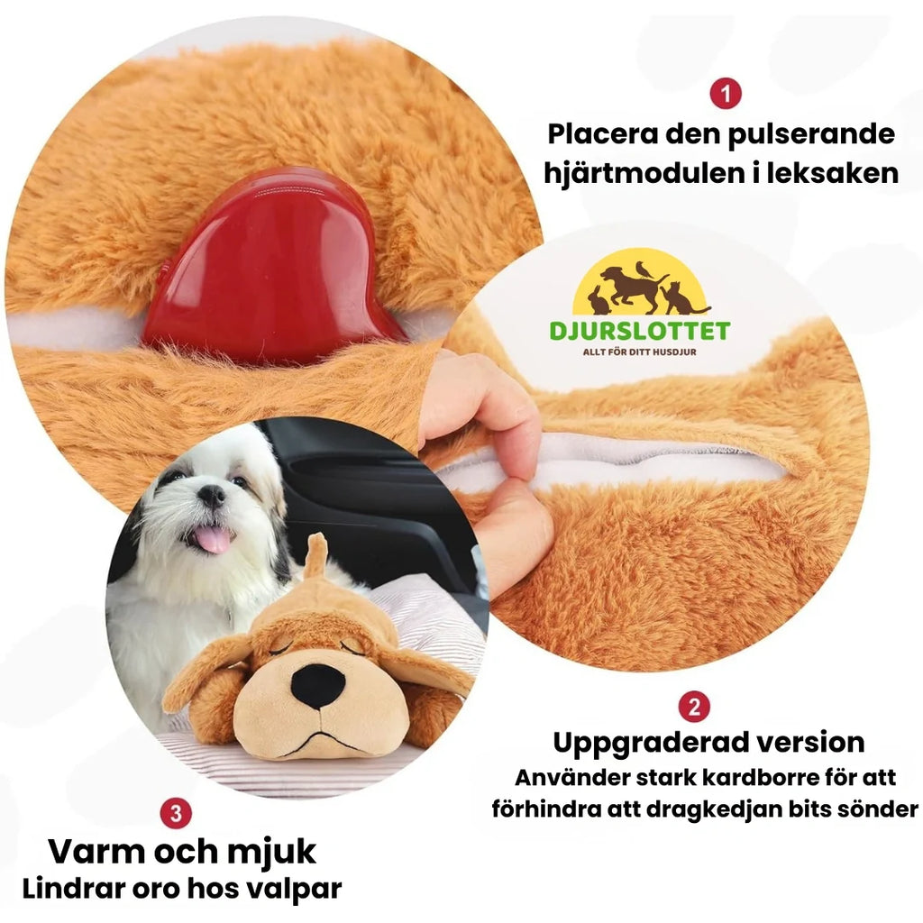 Calming dog toy with heartbeat Place the pulsing heart module in the toy - Petifo