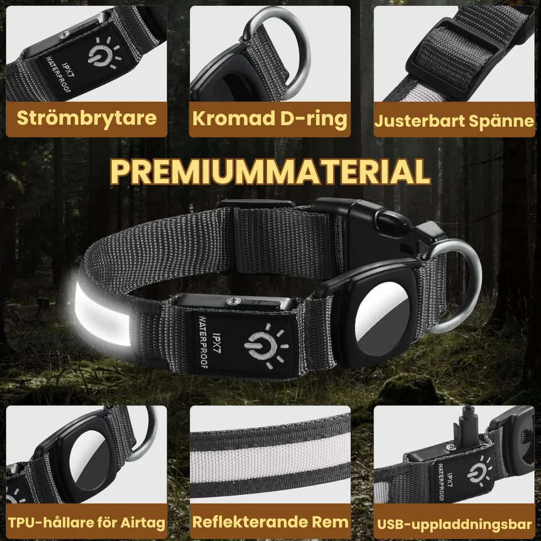 Glowing AirTag collar For dogs Premium material - Petifo