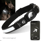 Glowing AirTag collar For dogs Black- Petifo