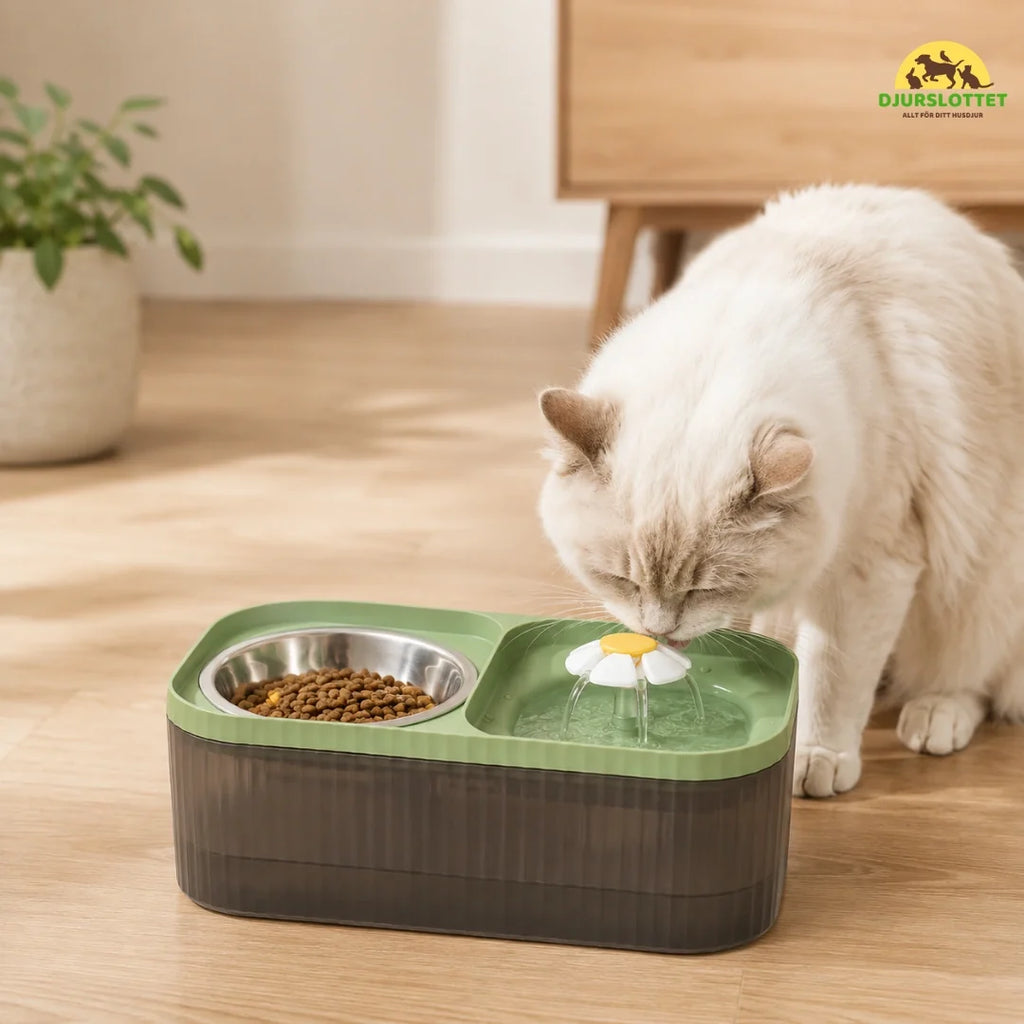 MealStream Water Fountain with Food Bowl Petifo