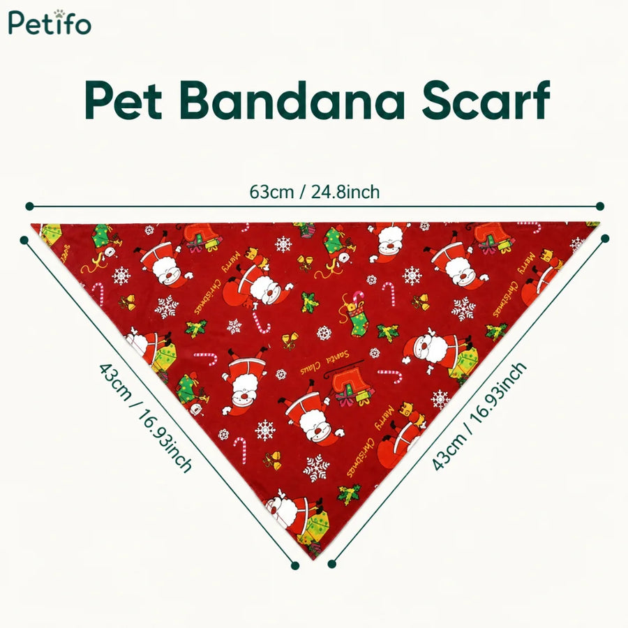 Maattabel voor kerstbandana's voor honden