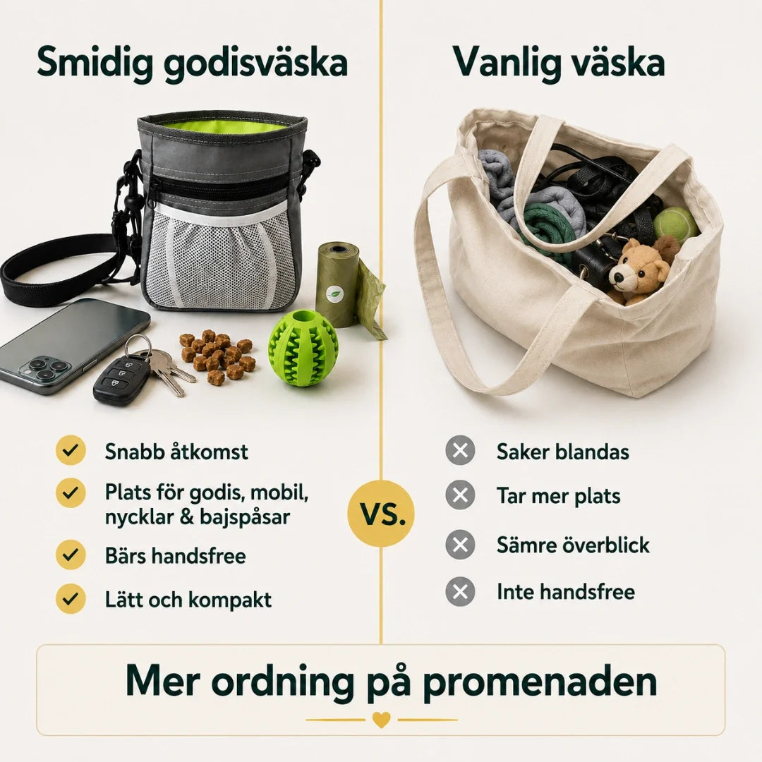 PawPocket Portable Treat Bag vs ordinary - Petifo