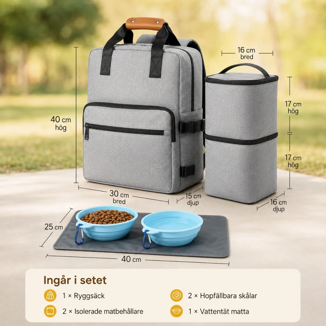 PawsPack Storage Backpack complete set with accessories - Petifo