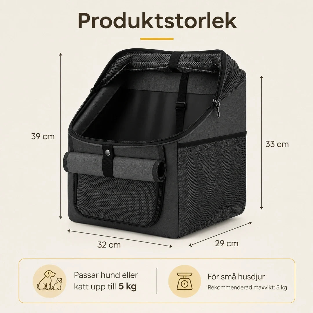 Pendlo bike basket size and measurements for pets up to 5 kg - Petifo