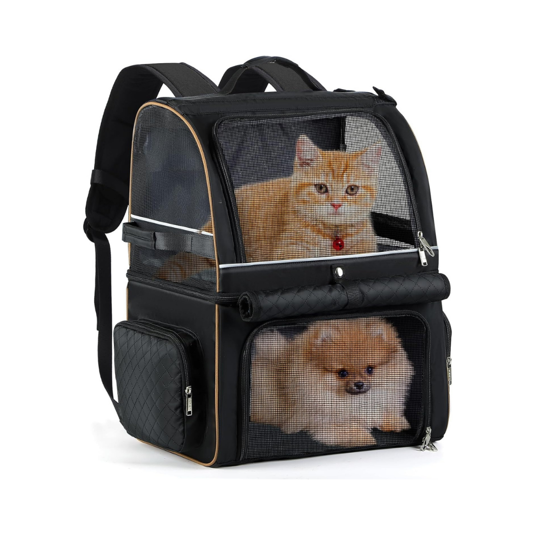 PetPacker Double Backpack for Pets product image black - Petifo