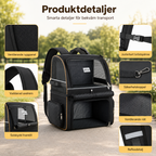 PetPacker Double Backpack details zip and mesh - Petifo