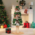 Arbre à chat en forme de sapin de Noël