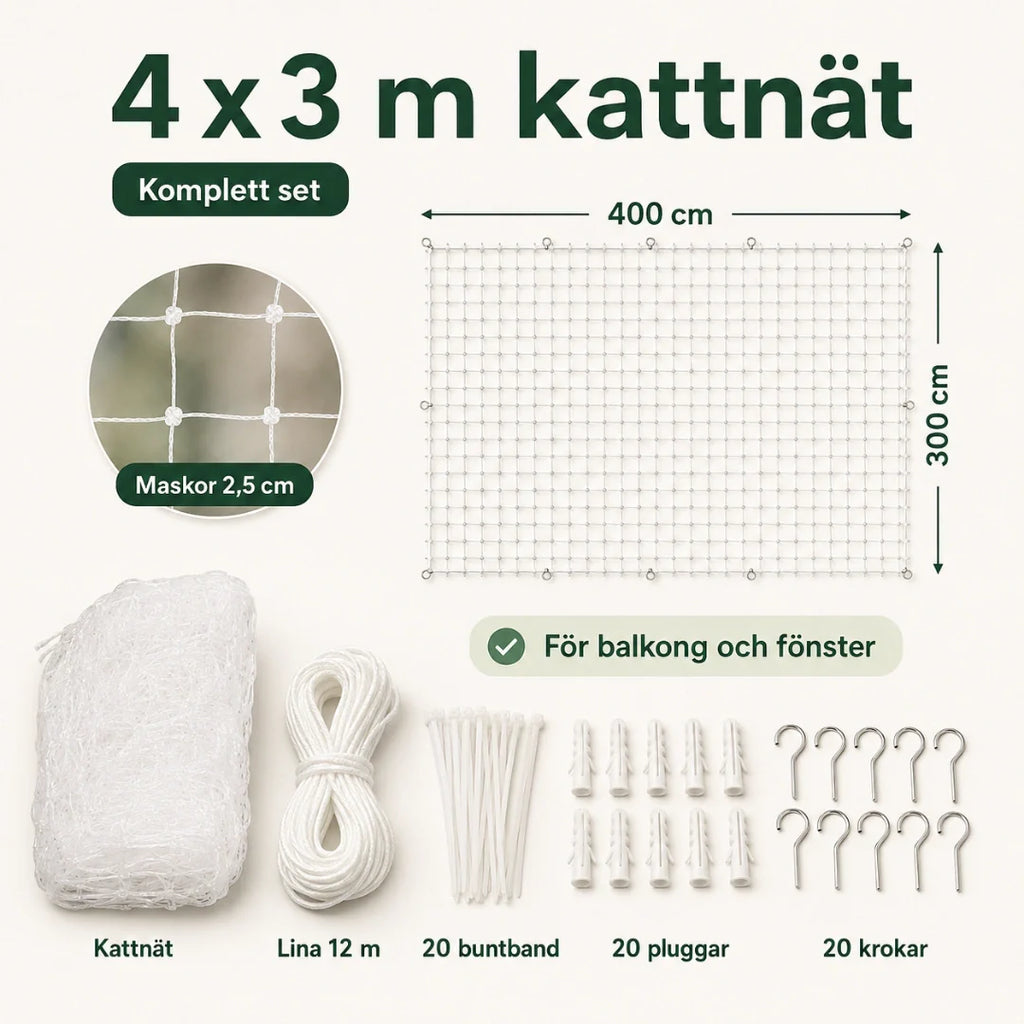 SafeGuard cat net size 4x3 metres - Petifo