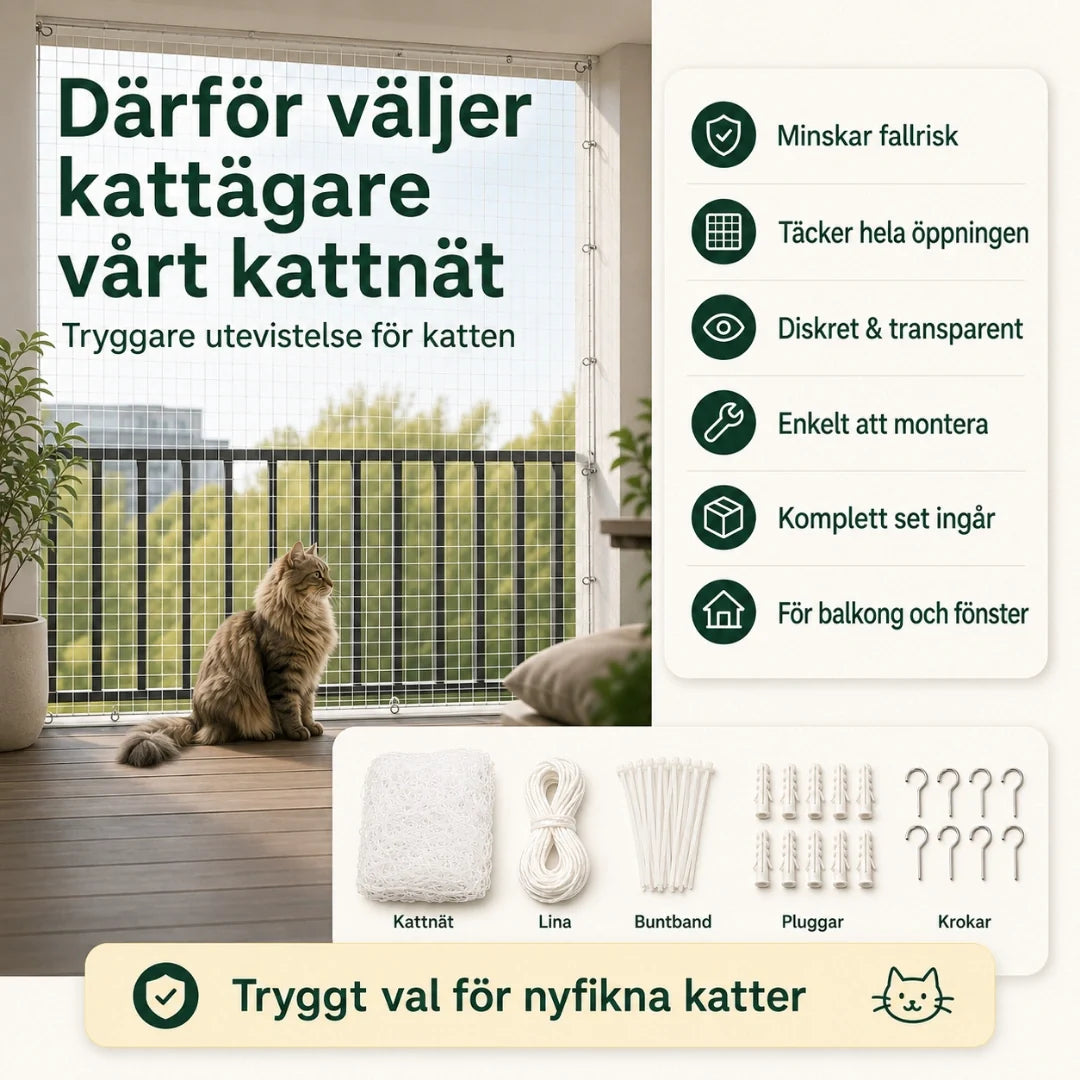 SafeGuard cat net reduces the risk of falling - Petifo