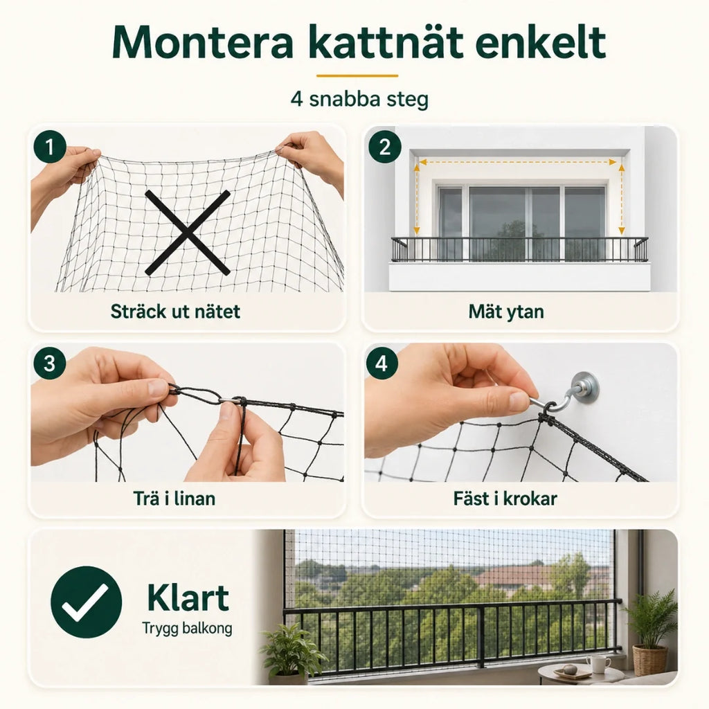 SafeGuard cat net with easy fitting - Petifo