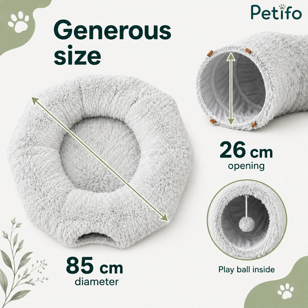 Size of Donut Cat Tunnel Bed - Petifo