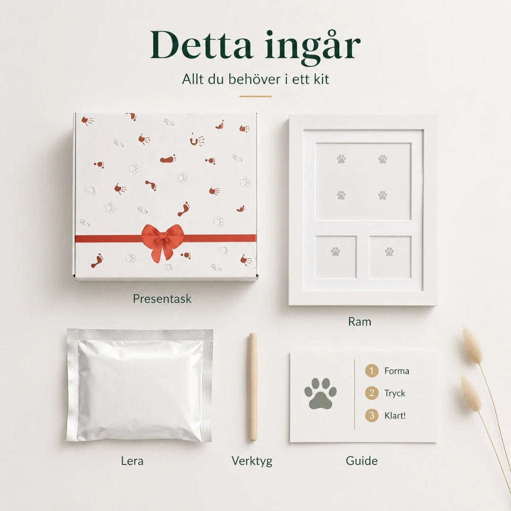 Paw Print Frame with Clay Kit what's included - Petifo