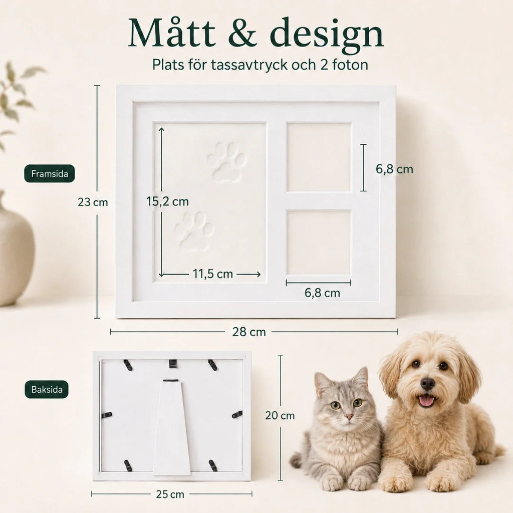 Paw Print Frame with Clay Kit size - Petifo