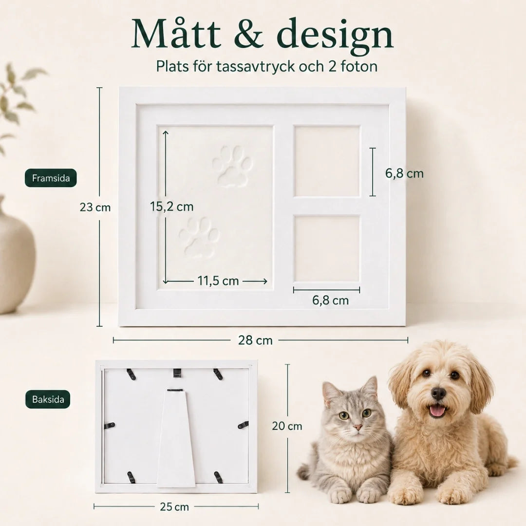 Paw Print Frame with Clay Kit size - Petifo