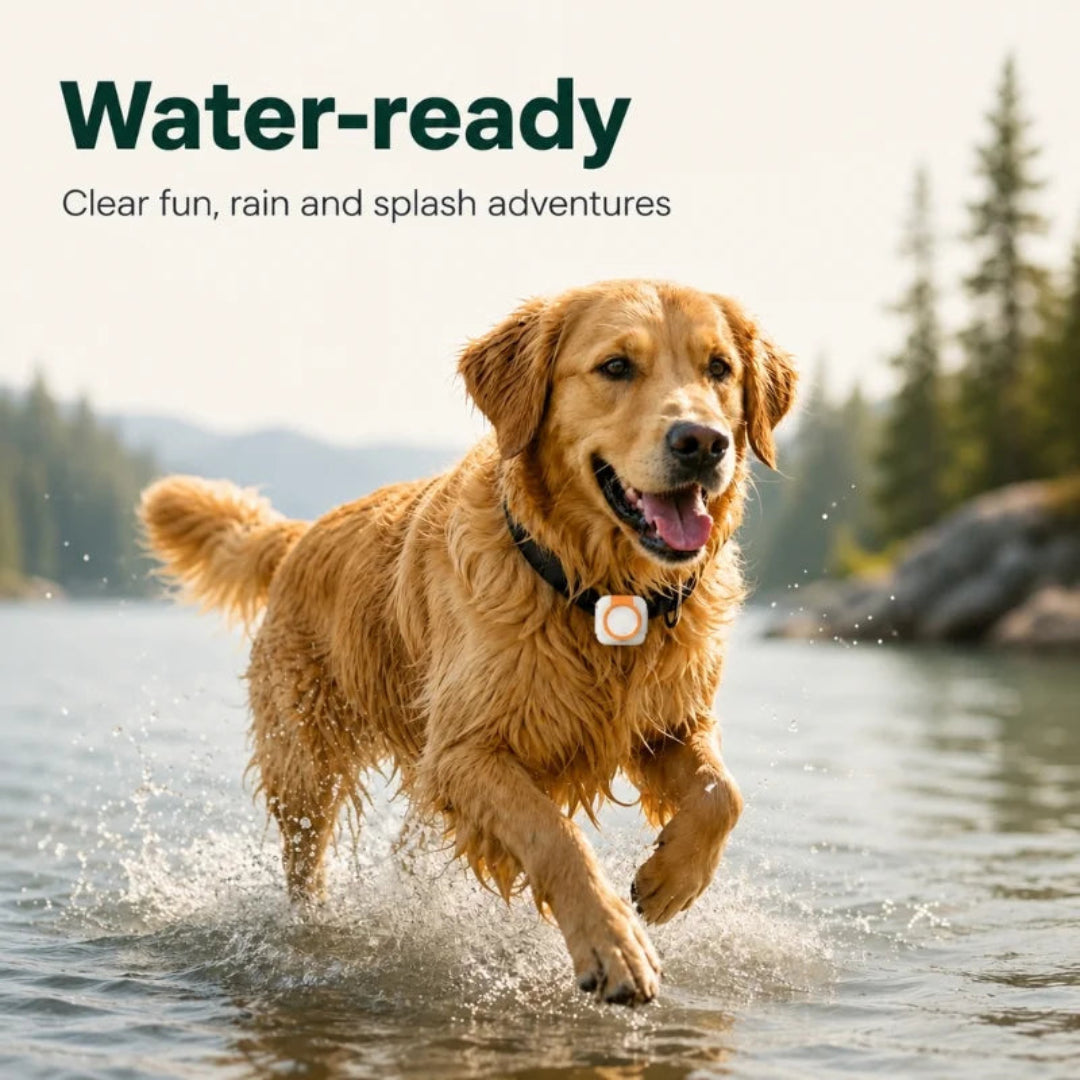 Waterproof pet tracker for dogs running in water with durable outdoor use Petifo