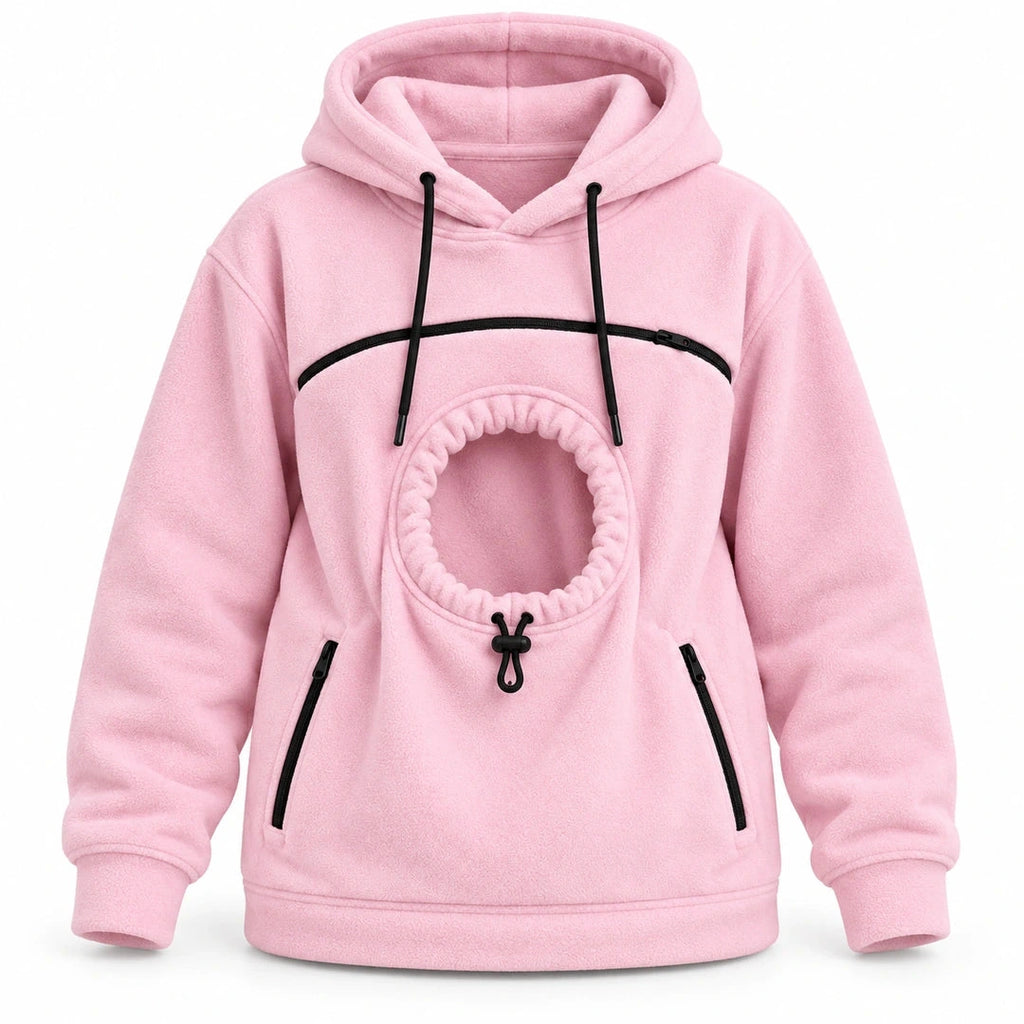 Pink Fluffelia hoodie front view - Petifo