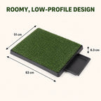 Afmetingen van het gras-hondentoilet: 63 × 51 × 6,3 cm