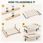 Four-step assembly guide for the PawHut cat window bed - Petifo