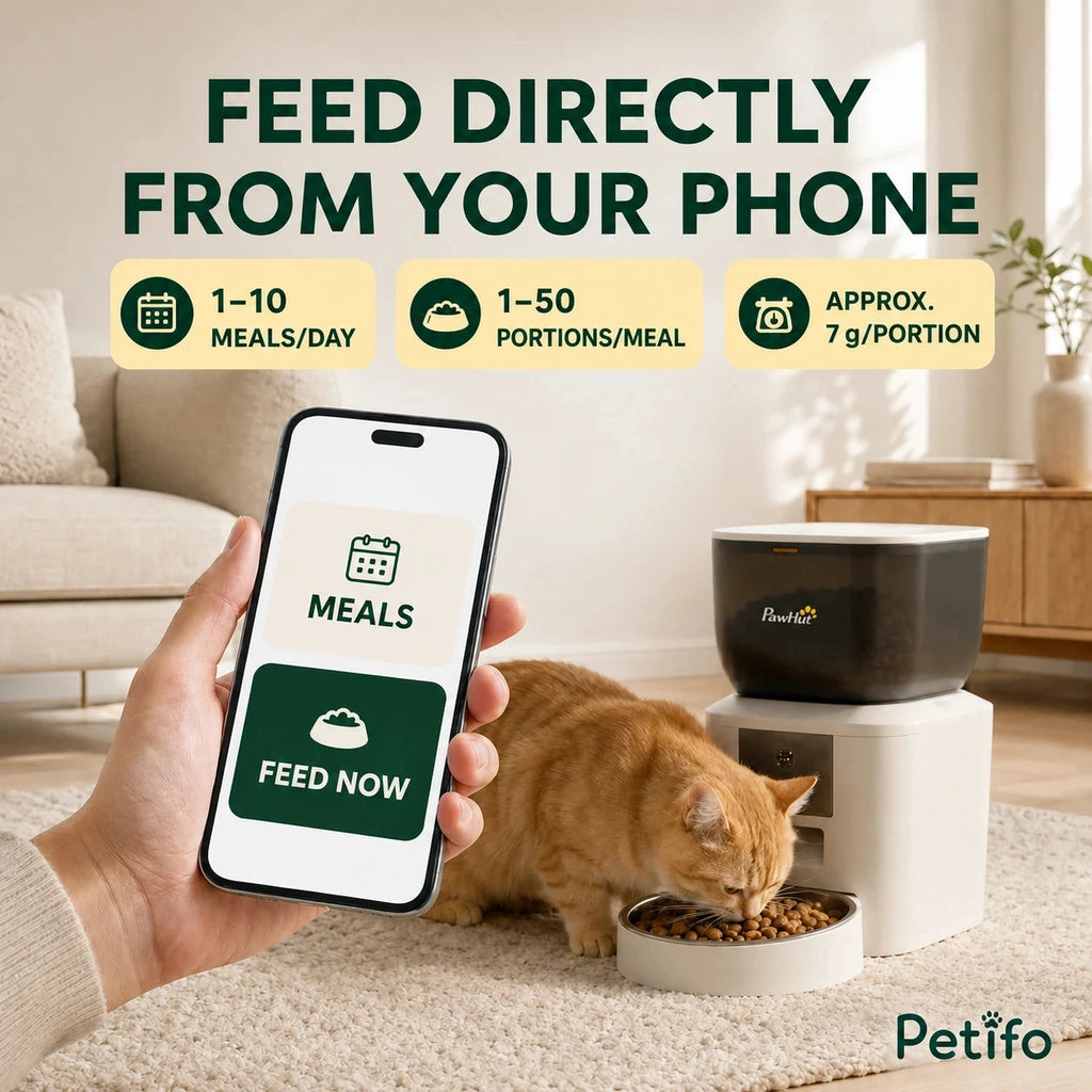PawHut 4L camera feeder: Phone controls for meals and portions on the smart feeder - Petifo