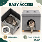 PawHut Cat House & Footstool – easy access - Petifo