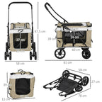 PawHut 2-in-1 Pet Pushchair for Dogs and Cats size - Petifo