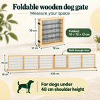 PawHut Foldable Wooden Dog Gate – dimensions - Petifo