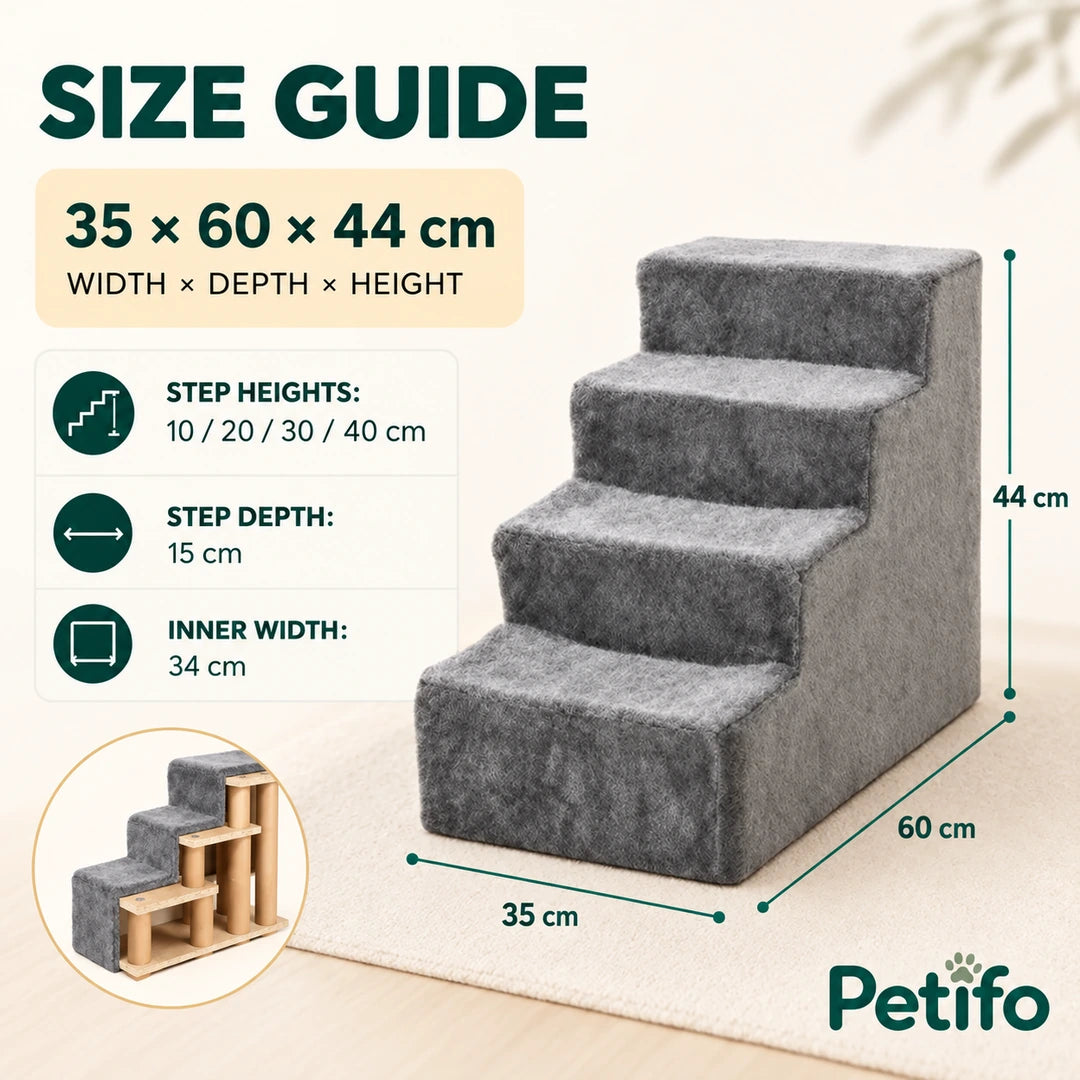 PawHut Four-Step Pet Stairs – size - Petifo