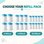 PawHut litter box waste bag packs with 4, 6 and 10 rolls - Petifo
