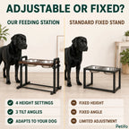 PawHut adjustable raised dog bowls: Adjustable raised dog bowls compared with a fixed stand - Petifo
