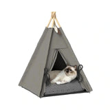PawHut-tipi-bed met kussen voor honden en katten