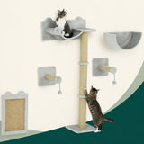 PawHut klimset voor katten aan de muur