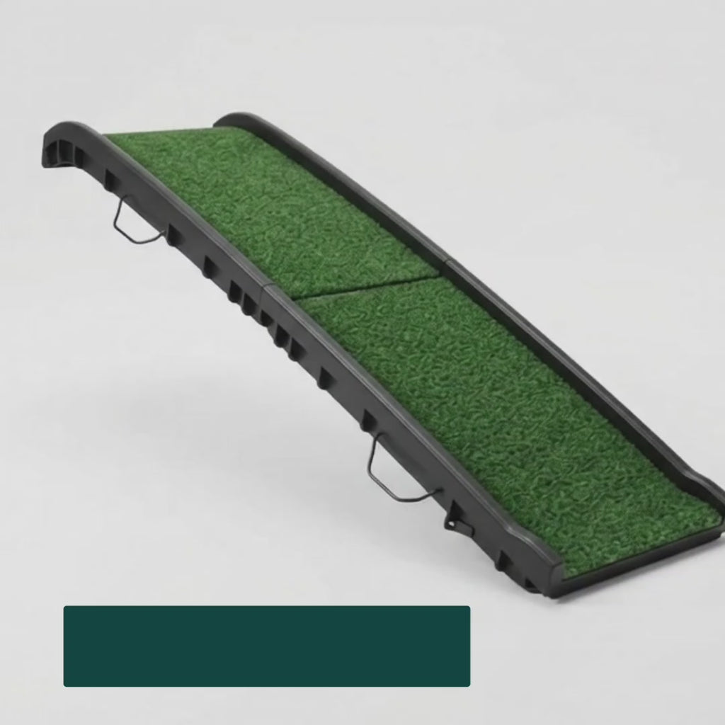 PawHut Grass Dog Ramp showing the grass-covered slope for access to a car — Petifo
