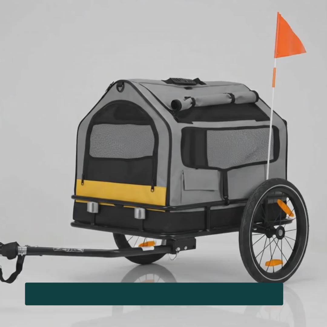 PawHut 3-in-1 dog bike trailer shown in use outdoors – Petifo