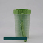 Dipping a muddy paw into the silicone paw cleaner cup – Petifo