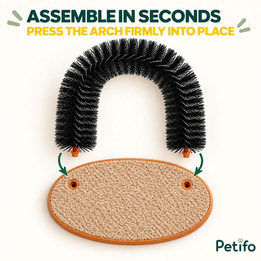 Purrnivo Cat Self-Groomer arch assembly guide - Petifo