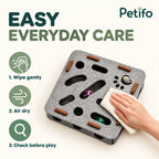 Care guide for wiping and air-drying the Purrnivo felt cat puzzle - Petifo