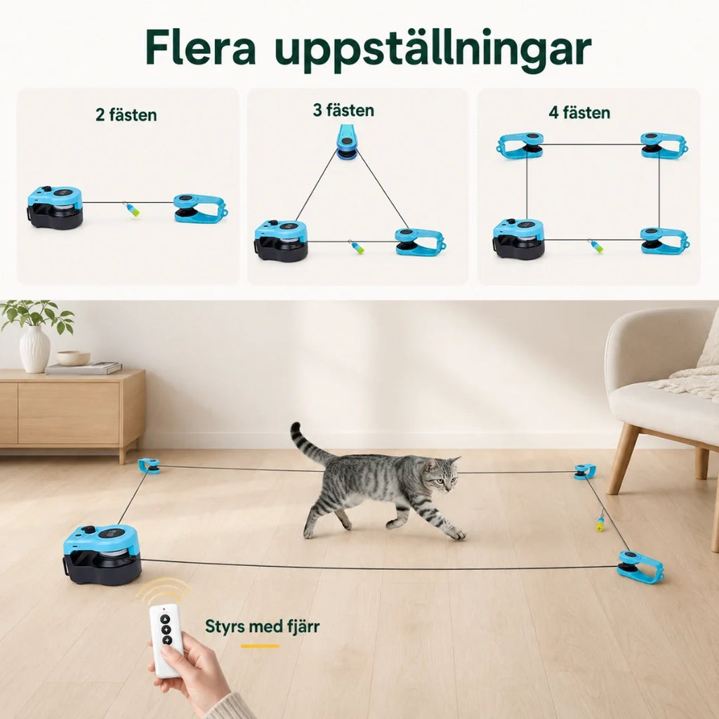 Purrnivo Automatic String Toy for Cats multiple setups - Petifo