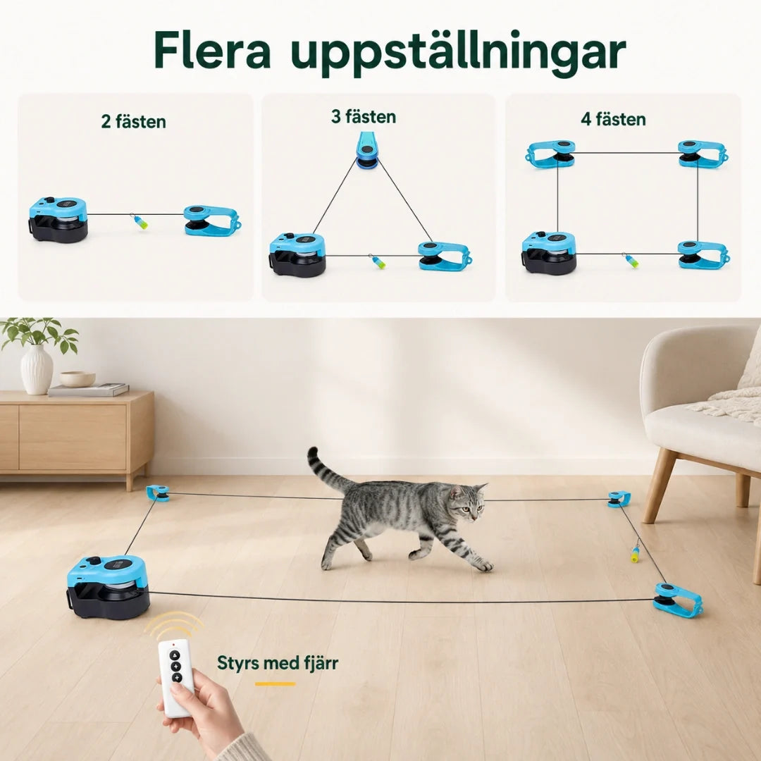 Purrnivo Automatic String Toy for Cats multiple setups - Petifo
