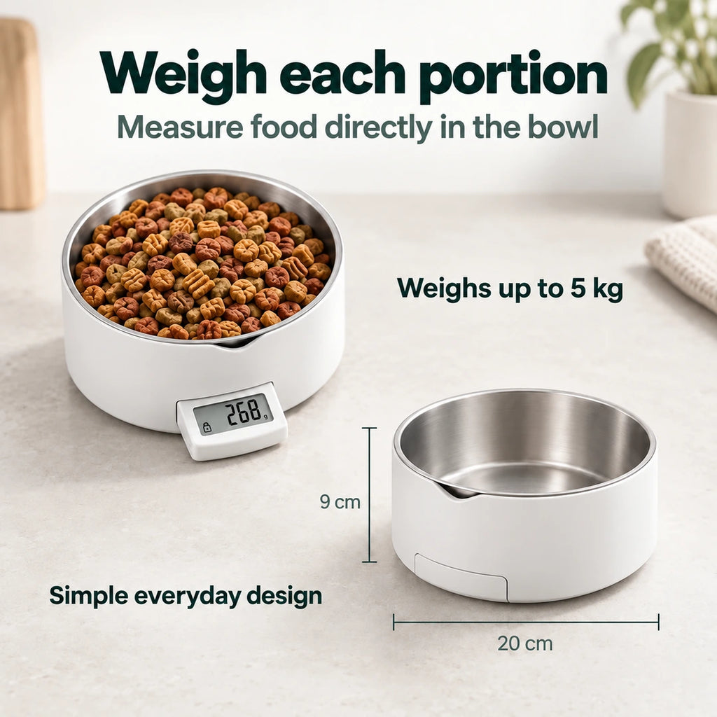 UpFeed Pro Pet Bowl with Scale, product view 3 - Petifo